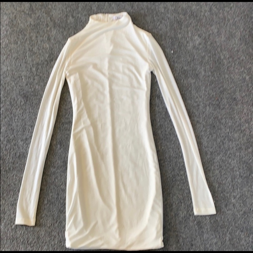 White Tiger Mist Long Sleeve Mesh Dress sz xs